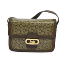 CELINE C Sulky Shoulder Bag Coated Canvas Beige Brown gold Auth 126042-13