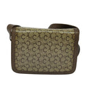 CELINE C Sulky Shoulder Bag Coated Canvas Beige Brown gold Auth 126042-2