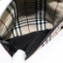 BURBERRY Nova Check Shoulder Bag Canvas Beige Silver Auth 126049-12