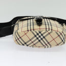 BURBERRY Nova Check Shoulder Bag Canvas Beige Silver Auth 126049-5