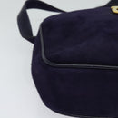 Salvatore Ferragamo Gancini Shoulder Bag Suede Purple Gold Auth 126056-9