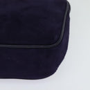 Salvatore Ferragamo Gancini Shoulder Bag Suede Purple Gold Auth 126056-14