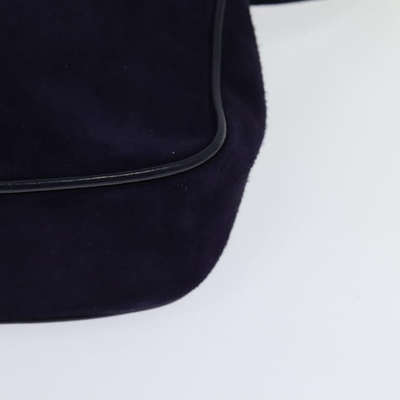Salvatore Ferragamo Gancini Shoulder Bag Suede Purple Gold Auth 126056