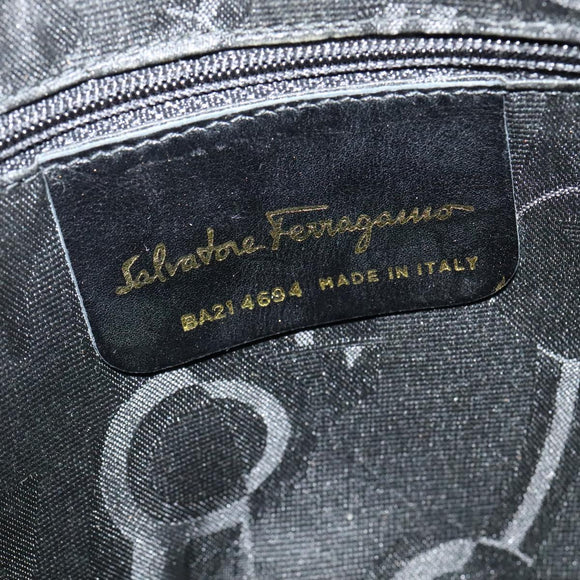 Salvatore Ferragamo Gancini Shoulder Bag Suede Purple Gold Auth 126056