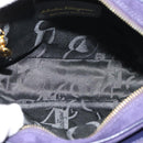 Salvatore Ferragamo Gancini Shoulder Bag Suede Purple Gold Auth 126056-11