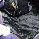 Salvatore Ferragamo Gancini Shoulder Bag Suede Purple Gold Auth 126056-18