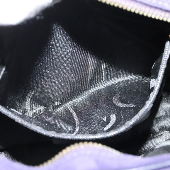 Salvatore Ferragamo Gancini Shoulder Bag Suede Purple Gold Auth 126056