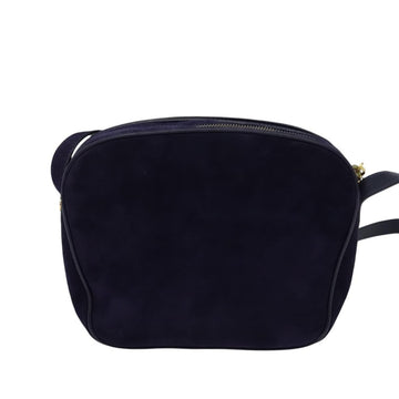 Salvatore Ferragamo Gancini Shoulder Bag Suede Purple Gold Auth 126056 - 0