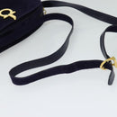 Salvatore Ferragamo Gancini Shoulder Bag Suede Purple Gold Auth 126056-7