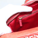 PRADA Hand Bag Leather Orange Gold Auth 126058-22