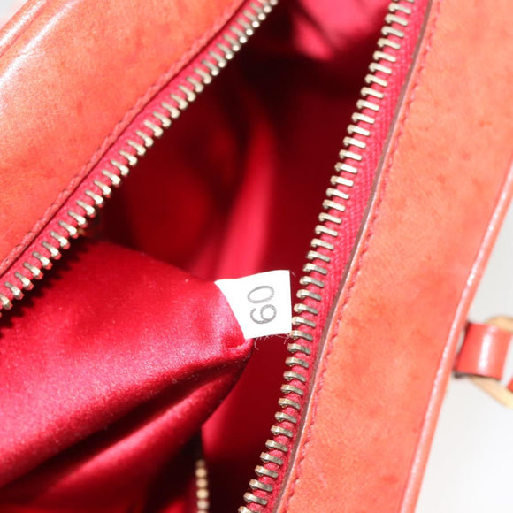 PRADA Hand Bag Leather Orange Gold Auth 126058