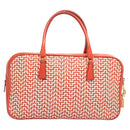 PRADA Hand Bag Leather Orange Gold Auth 126058-2