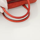 PRADA Hand Bag Leather Orange Gold Auth 126058-7