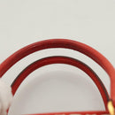 PRADA Hand Bag Leather Orange Gold Auth 126058-8