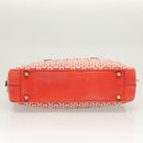 PRADA Hand Bag Leather Orange Gold Auth 126058-5