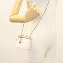 CHANEL Matelasse Chain Shoulder Bag Leather White Gold CC Auth 126060-21