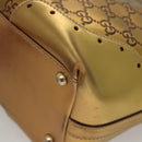 GUCCI GG Canvas Guccissima Hand Bag Leather Gold Tone 145993 Auth 126062-14
