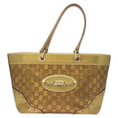 GUCCI GG Canvas Guccissima Hand Bag Leather Gold Tone 145993 Auth 126062-13