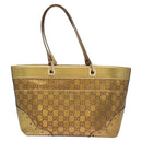 GUCCI GG Canvas Guccissima Hand Bag Leather Gold Tone 145993 Auth 126062-2