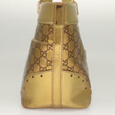 GUCCI GG Canvas Guccissima Hand Bag Leather Gold Tone 145993 Auth 126062-4