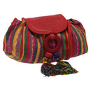 LOEWE Shoulder Bag Cotton Red Auth 126065-1