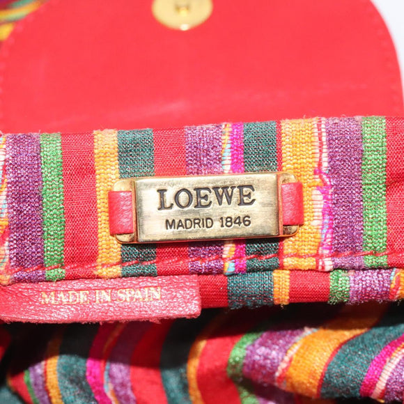 LOEWE Shoulder Bag Cotton Red Auth 126065