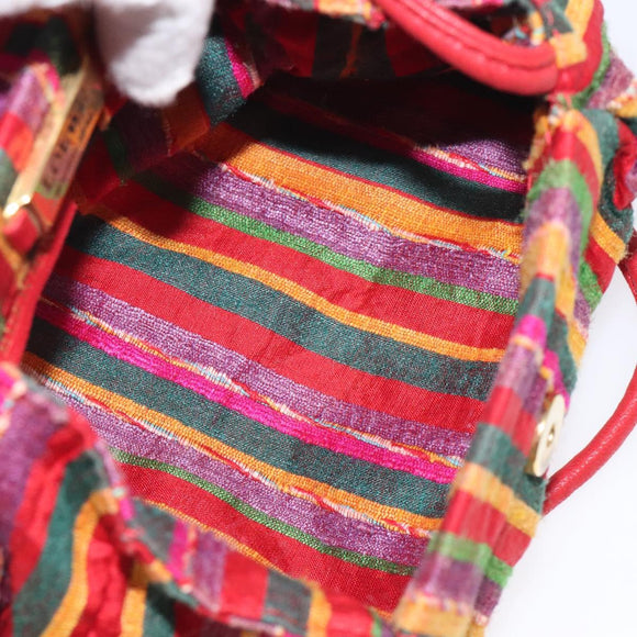 LOEWE Shoulder Bag Cotton Red Auth 126065