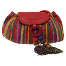 LOEWE Shoulder Bag Cotton Red Auth 126065-13