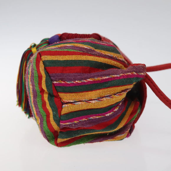 LOEWE Shoulder Bag Cotton Red Auth 126065