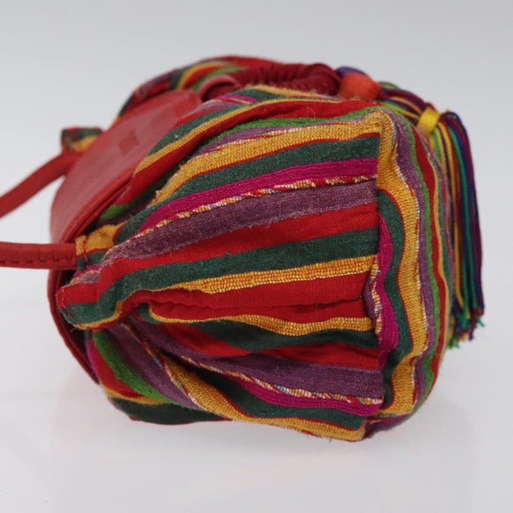 LOEWE Shoulder Bag Cotton Red Auth 126065