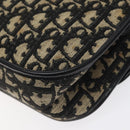 Christian Dior Trotter Canvas Shoulder Bag Black Gold Auth 126068-15