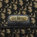 Christian Dior Trotter Canvas Shoulder Bag Black Gold Auth 126068-17