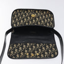 Christian Dior Trotter Canvas Shoulder Bag Black Gold Auth 126068-10