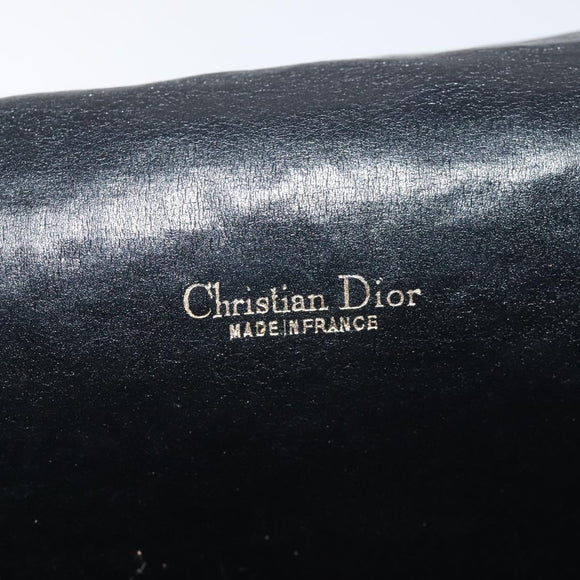 Christian Dior Trotter Canvas Shoulder Bag Black Gold Auth 126068