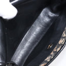 Christian Dior Trotter Canvas Shoulder Bag Black Gold Auth 126068-12