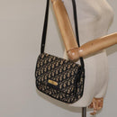 Christian Dior Trotter Canvas Shoulder Bag Black Gold Auth 126068-20