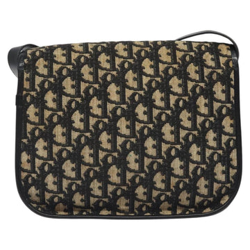 Christian Dior Trotter Canvas Shoulder Bag Black Gold Auth 126068 - 0