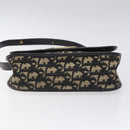 Christian Dior Trotter Canvas Shoulder Bag Black Gold Auth 126068-5
