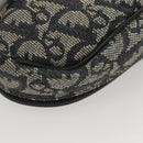 Christian Dior Trotter Canvas Saddle Pouch Navy Gold Auth 126069-15