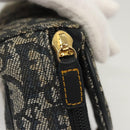 Christian Dior Trotter Canvas Saddle Pouch Navy Gold Auth 126069-9