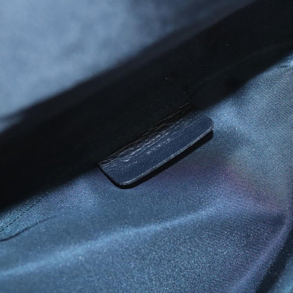 Christian Dior Trotter Canvas Saddle Pouch Navy Gold Auth 126069