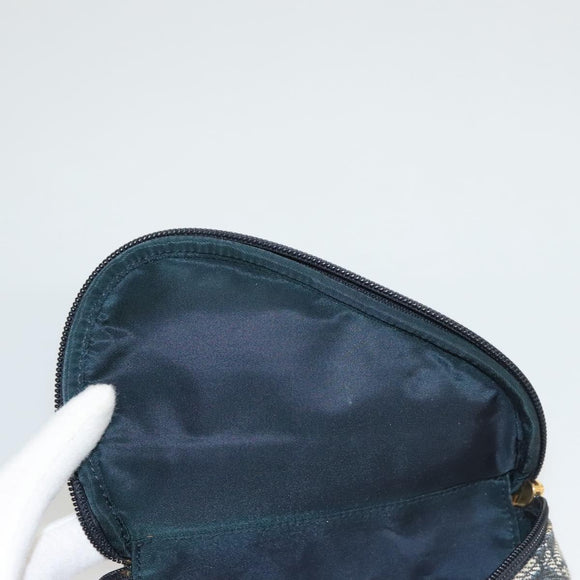 Christian Dior Trotter Canvas Saddle Pouch Navy Gold Auth 126069
