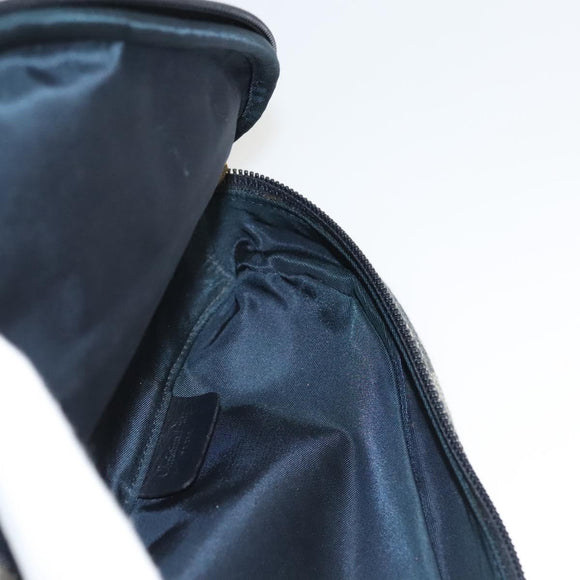 Christian Dior Trotter Canvas Saddle Pouch Navy Gold Auth 126069