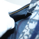 Christian Dior Trotter Canvas Saddle Pouch Navy Gold Auth 126069-20