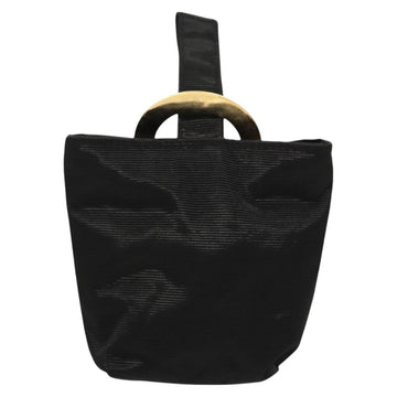 CELINE Circle Pouch Nylon Black Gold Auth 126070 - 0