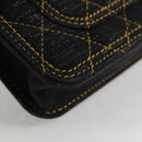 CHANEL Matelasse Chain Shoulder Bag Denim Navy Gold CC Auth 126072SM-12