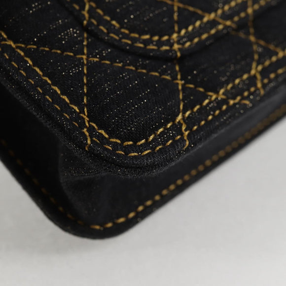 CHANEL Matelasse Chain Shoulder Bag Denim Navy Gold CC Auth 126072SM