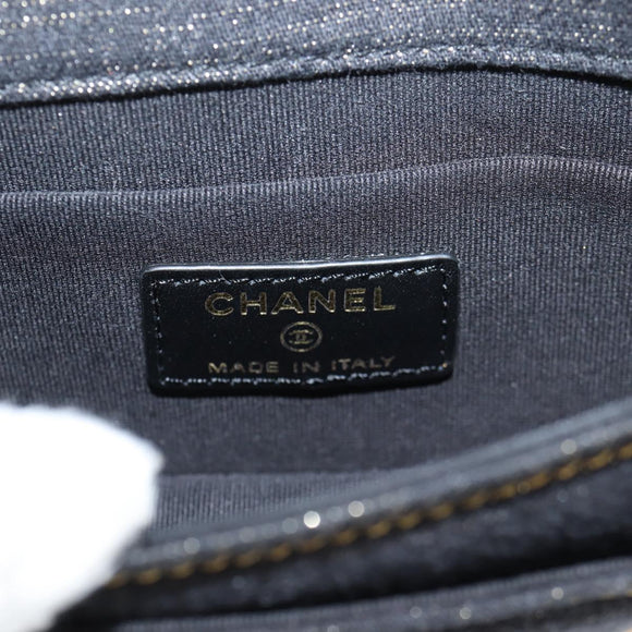 CHANEL Matelasse Chain Shoulder Bag Denim Navy Gold CC Auth 126072SM