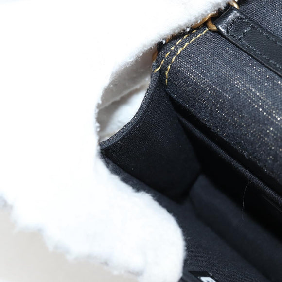 CHANEL Matelasse Chain Shoulder Bag Denim Navy Gold CC Auth 126072SM