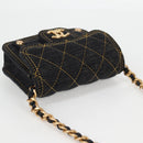 CHANEL Matelasse Chain Shoulder Bag Denim Navy Gold CC Auth 126072SM-6